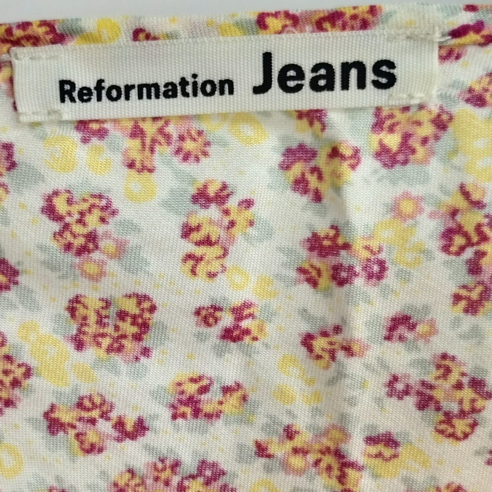 Reformation Rebekah Floral‎ Yellow Mini Dress - Picture 5 of 14